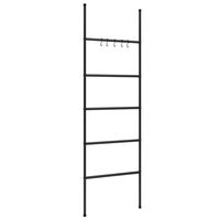 vidaXL Towel Rack Ladder with 5 Tiers Black 22.8"x68.9" Iron