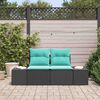 vidaXL Garden Sofa with Cushion 184 x 62 x 69 cm Poly Rattan