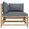 vidaXL Garden Lounge Set Dark Grey Bamboo, polyester Medium Modular