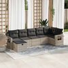 vidaXL Garden Sofa Set Light Grey PE Rattan, Powder-Coated Steel, Polyester