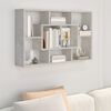 vidaXL Wall Shelf Concrete Grey Engineered wood Medium Wall Shelf