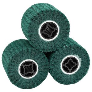 vidaXL Sanding Rollers 3 pcs Green 12 x 12 x 10 cm Synthetic fibre