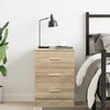 vidaXL Bedside Cabinet Sonoma Oak Engineered Wood Smooth Sliding