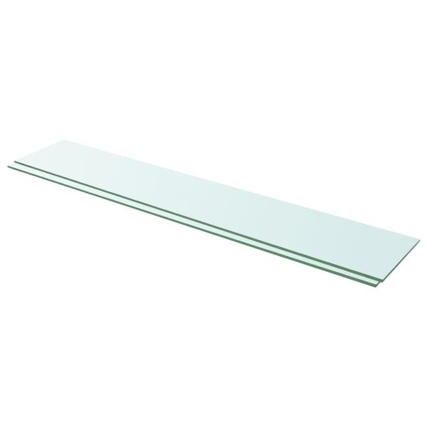 vidaXL Glass Panel Set of 2 Clear Tempered glass 43.3 x 7.9 in