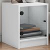 vidaXL Bedside Cabinet White Engineered wood, glass Small