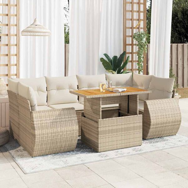 vidaXL Garden Sofa Set Beige
