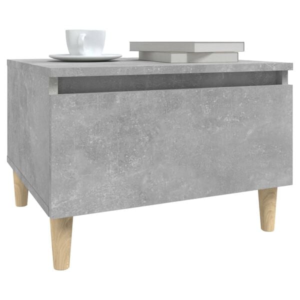 vidaXL Side Table Concrete grey Engineered wood, solid eucalyptus wood