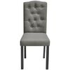 vidaXL Dining Chair Set of 4 Grey Polyester, Rubber wood Standard