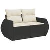 vidaXL Garden Sofa Set Black PE rattan 7-piece set Adjustable Armrests