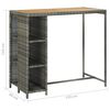 vidaXL Garden Bar Set Grey Poly rattan, powder-coated steel, acacia wood