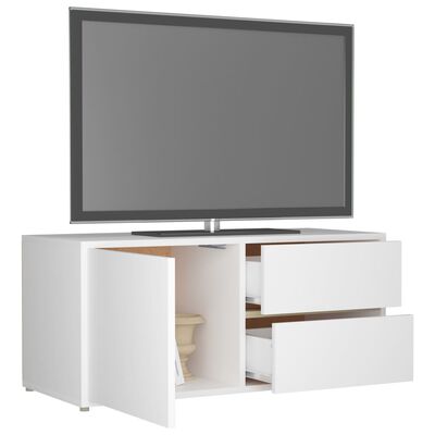 vidaXL TV Stand White 31.5"x13.4"x14.2" Engineered Wood