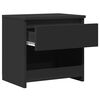 vidaXL Bedside Cabinet Set of 2 Black Engineered Wood Medium Storage