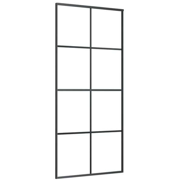 vidaXL Sliding Door with Hardware Set 35.4x80.7" ESG Glass&Aluminium