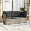 vidaXL Garden Sofa Set Light grey Poly rattan 3-piece for outdoor use