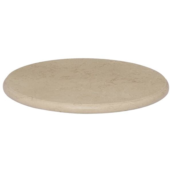 vidaXL Table Top Cream Marble Ø19.7 x 1.0 in Table Top Round