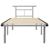 vidaXL Bed Frame Grey Powder-coated metal, plywood 35.4x78.7 in Durable