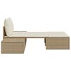 vidaXL Double Sun Lounger Beige Poly Rattan, Powder-Coated Steel Double