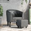 vidaXL Tub Chair with Footstool Gray Faux Leather