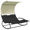 vidaXL Double Sun Lounger Black and Cream