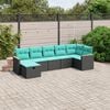 vidaXL 7 Piece Patio Sofa Set with Cushions Gray Poly Rattan