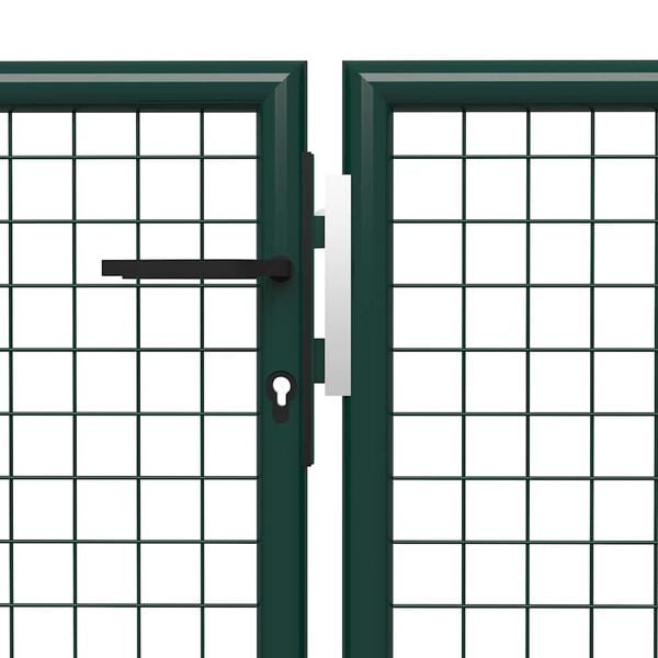 vidaXL Garden Gate Steel 157.5x29.5" Green