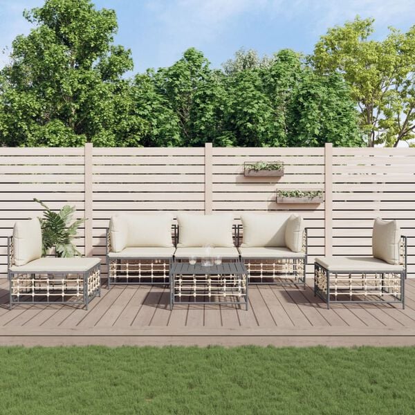 vidaXL Garden Lounge Set Anthracite, Beige