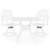 vidaXL Bistro Set White Cast aluminum Medium Swivel Outdoor Bistro Set