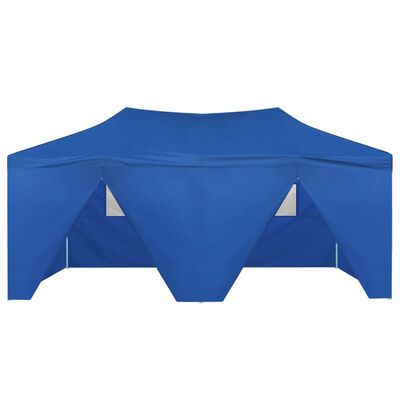 vidaXL Professional Folding Party Tent with 4 Sidewalls 9.8'x19.7' Steel Blue