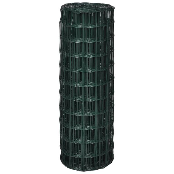 vidaXL Euro Fence Steel 32.8 x 2.6' Green