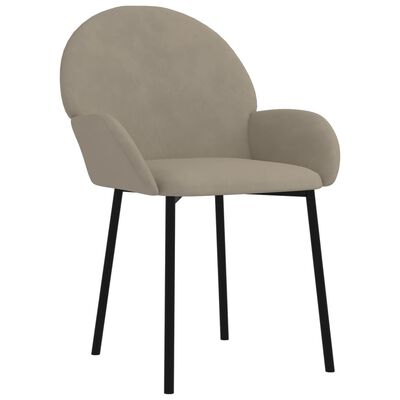 vidaXL Dining Chairs 2 pcs Light Gray Velvet