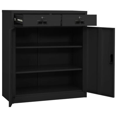 vidaXL Office Cabinet Anthracite 35.4"x15.7"x40.2" Steel