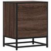 vidaXL Bedside Cabinet Brown Oak Engineered Wood, Metal Medium