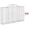 vidaXL Gabion Basket Set of 40 Silver Galvanized Iron