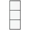 vidaXL Sliding Door with Hardware Set ESG Glass&Aluminium 29.9x80.7"(151008+145262)