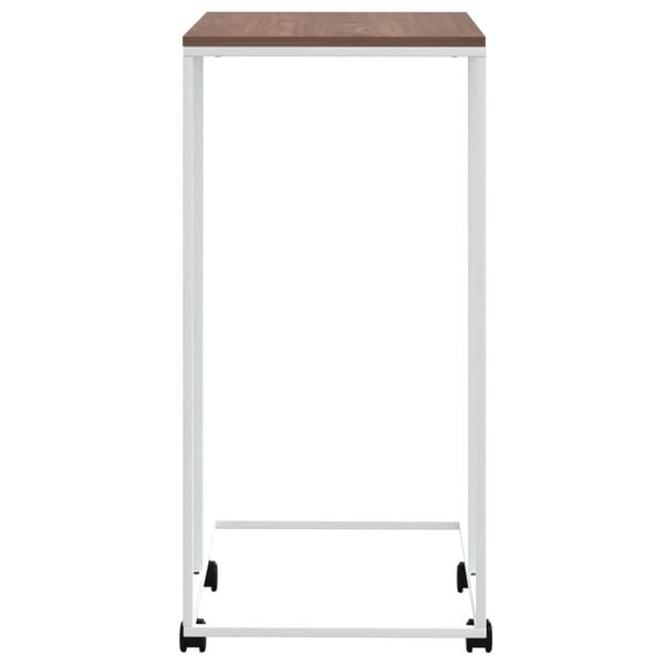 vidaXL Side Table White and Brown Engineered wood, iron Small Portable