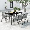 vidaXL Garden Dining Set Grey Powder-coated steel Medium