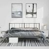 vidaXL Bed Frame Black Powder-Coated Steel 72 x 84 in Bed Frame