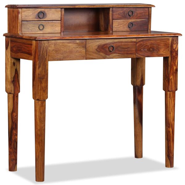 vidaXL Writing Desk with 5 Drawers Solid Acacia Wood 35.4"x15.7"x35.4"