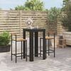vidaXL Garden Bar Set Black PE rattan Standard Footrest Garden Bar Set