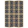 vidaXL Room Divider 4 Panels Brown and Black Solid Wood Paulownia