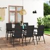 vidaXL 7 Piece Patio Dining Set Black