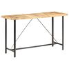 vidaXL Bar Table Brown and Black Rough Mango Wood, Iron Large Durable