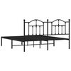 vidaXL Bed Frame Black Powder-Coated Steel Full Bed Frame Rectangular