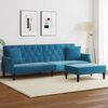 vidaXL Sofa Bed Blue Velvet (100% polyester), plywood, foam Large