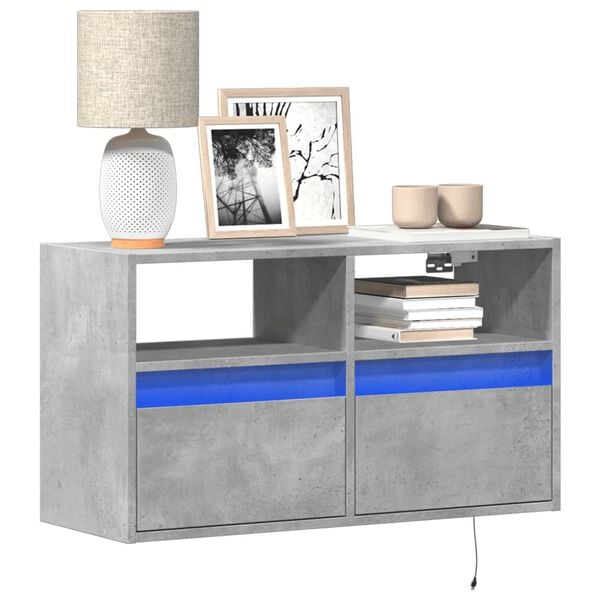 vidaXL TV Wall Cabinet Concrete grey Engineered wood Medium