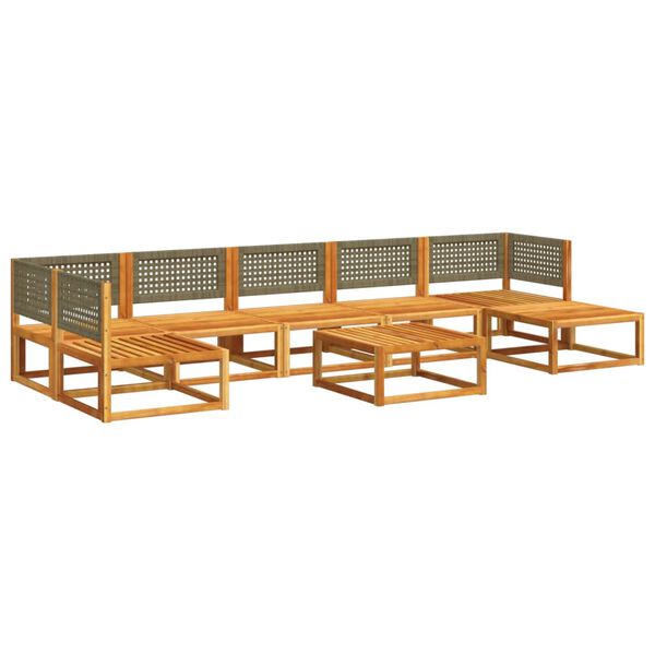 vidaXL Garden Sofa Set Grey Solid acacia wood Large Modular