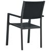 vidaXL Garden Chair Set of 4 Black Plastic, Steel Standard Lightweight