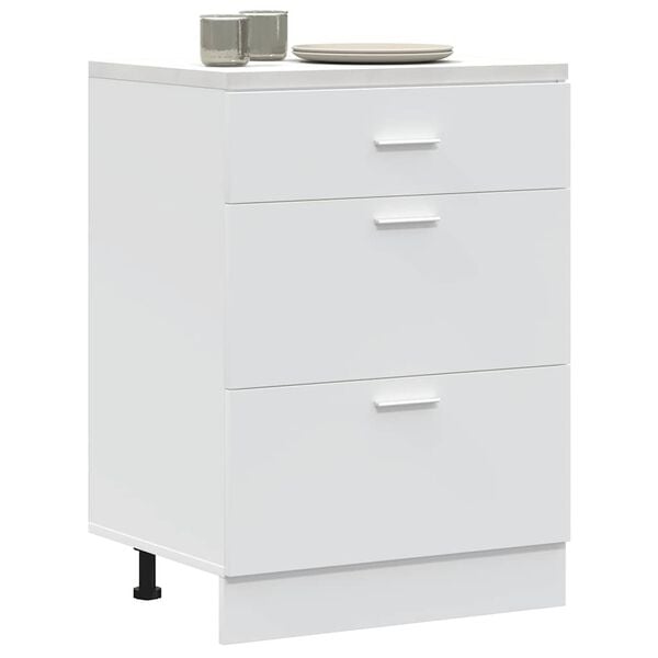 vidaXL Kitchen Base Cabinet White Engineered wood 23.6 x 18.1 x 32.1 in