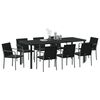 vidaXL Garden Dining Set 9 pcs Black and Grey PE Rattan