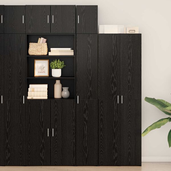 vidaXL Slim Storage Cabinet Black oak 30 x 42.5 x 225 cm